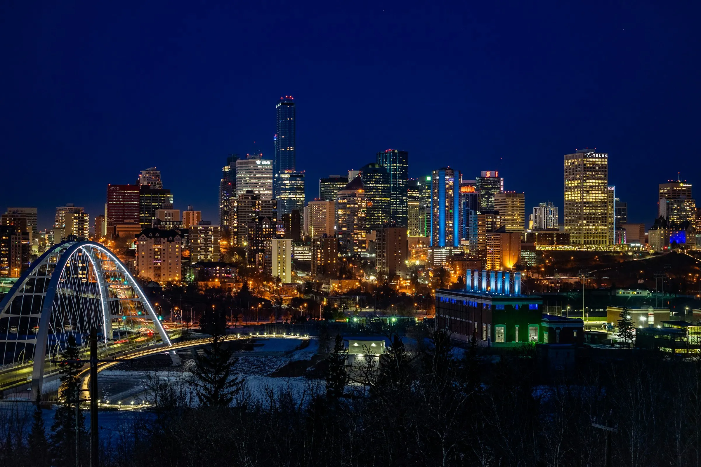 The Edmonton skyline at night